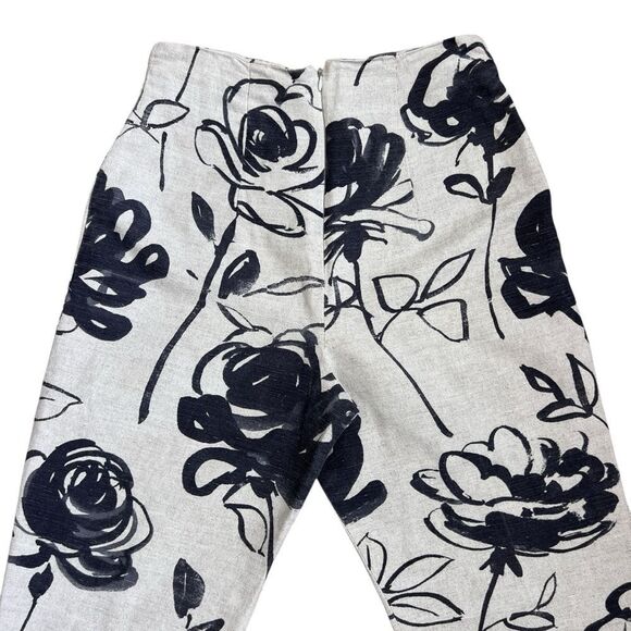 Vintage Sinley Bold Floral Tapered-Leg Pants Size 10 - Picture 4 of 8